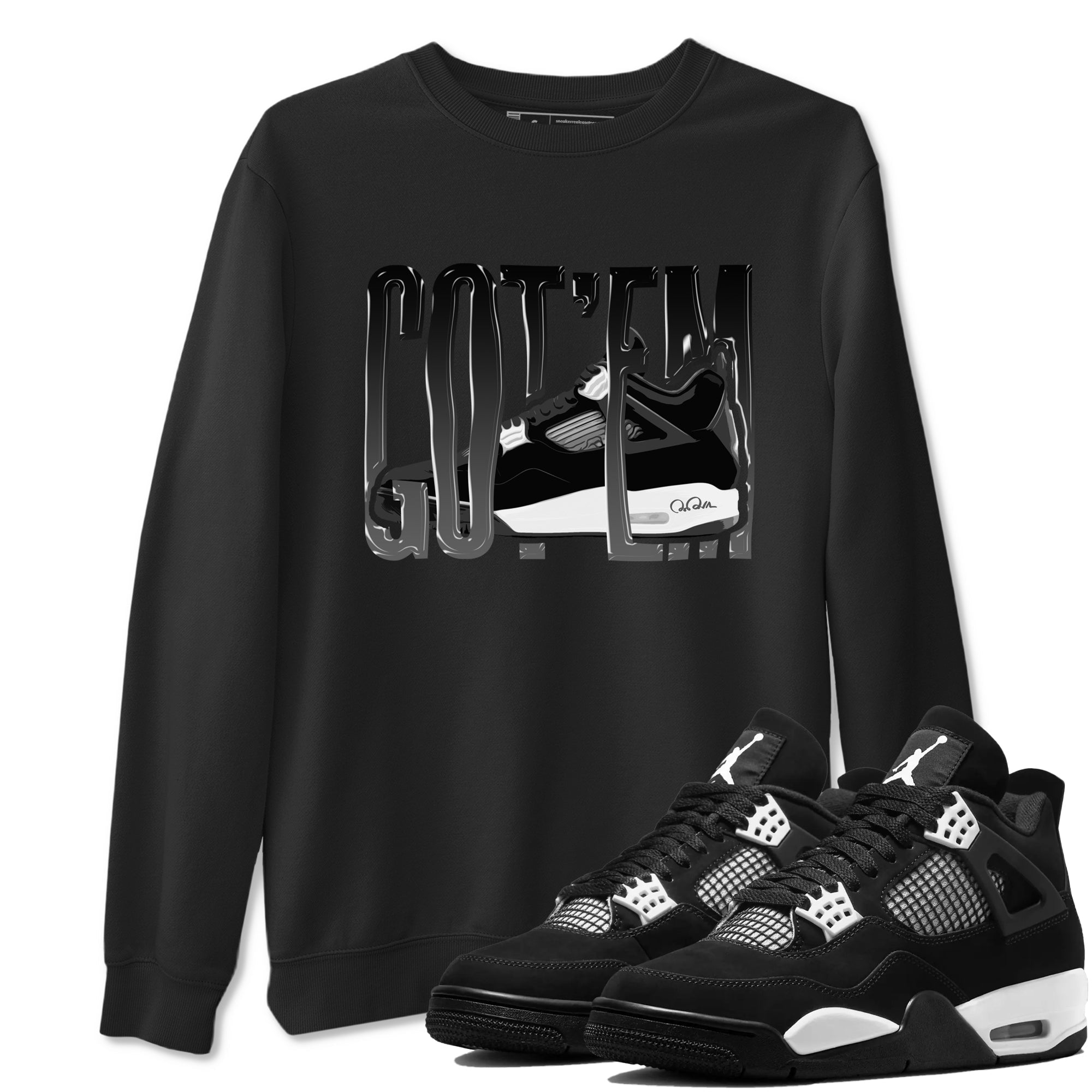 Wiggling Gotem snkmatch Tees - Air Jordan 4 White Thunder