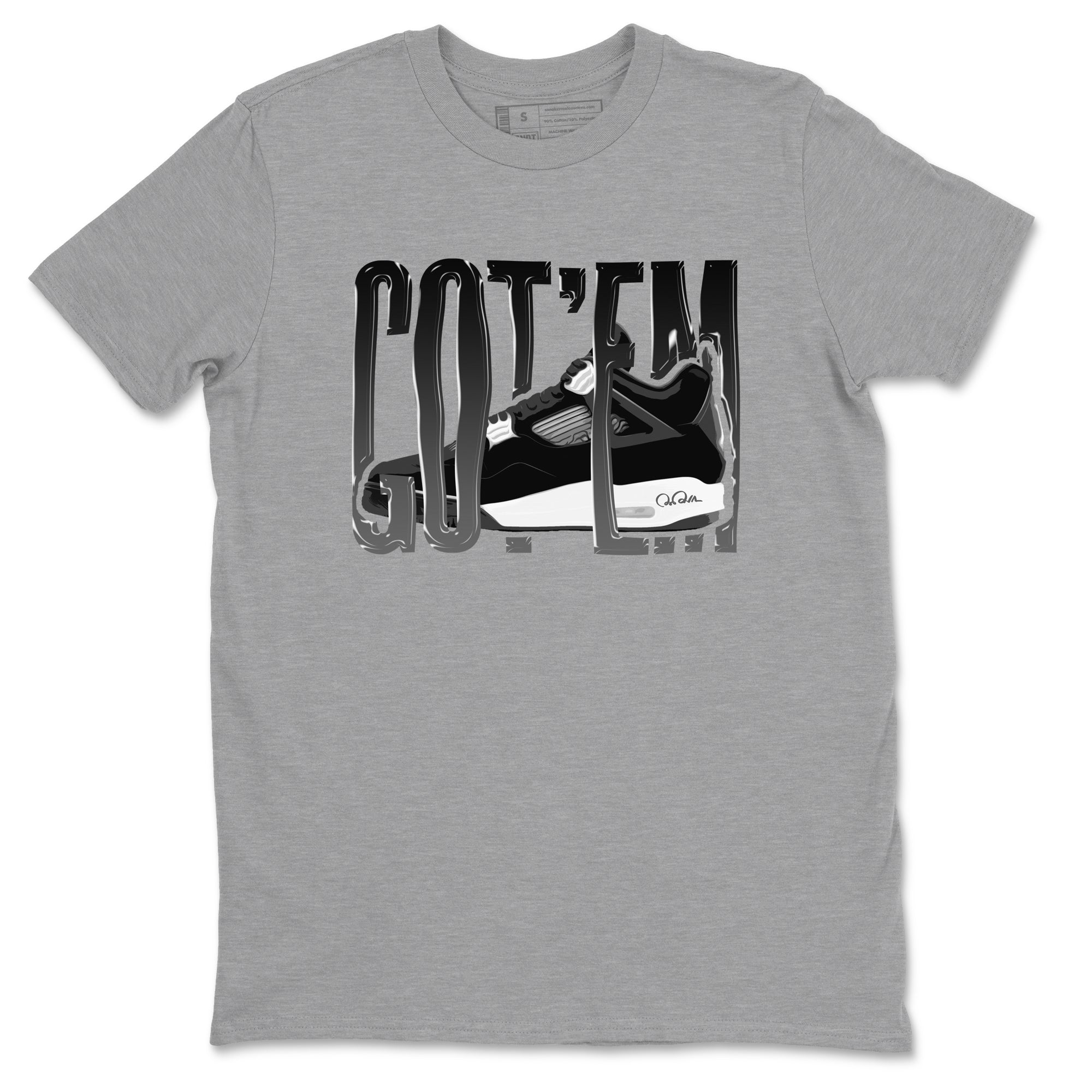Wiggling Gotem snkmatch Tees - Air Jordan 4 White Thunder