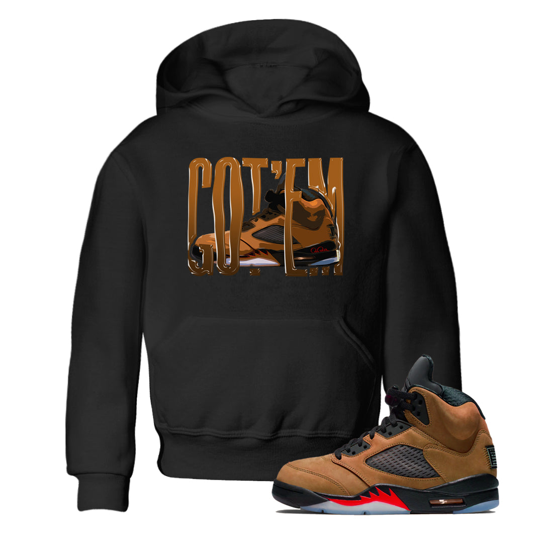Wiggling Gotem snkmatch Tees Kids - Air Jordan 5 Archaeo Brown