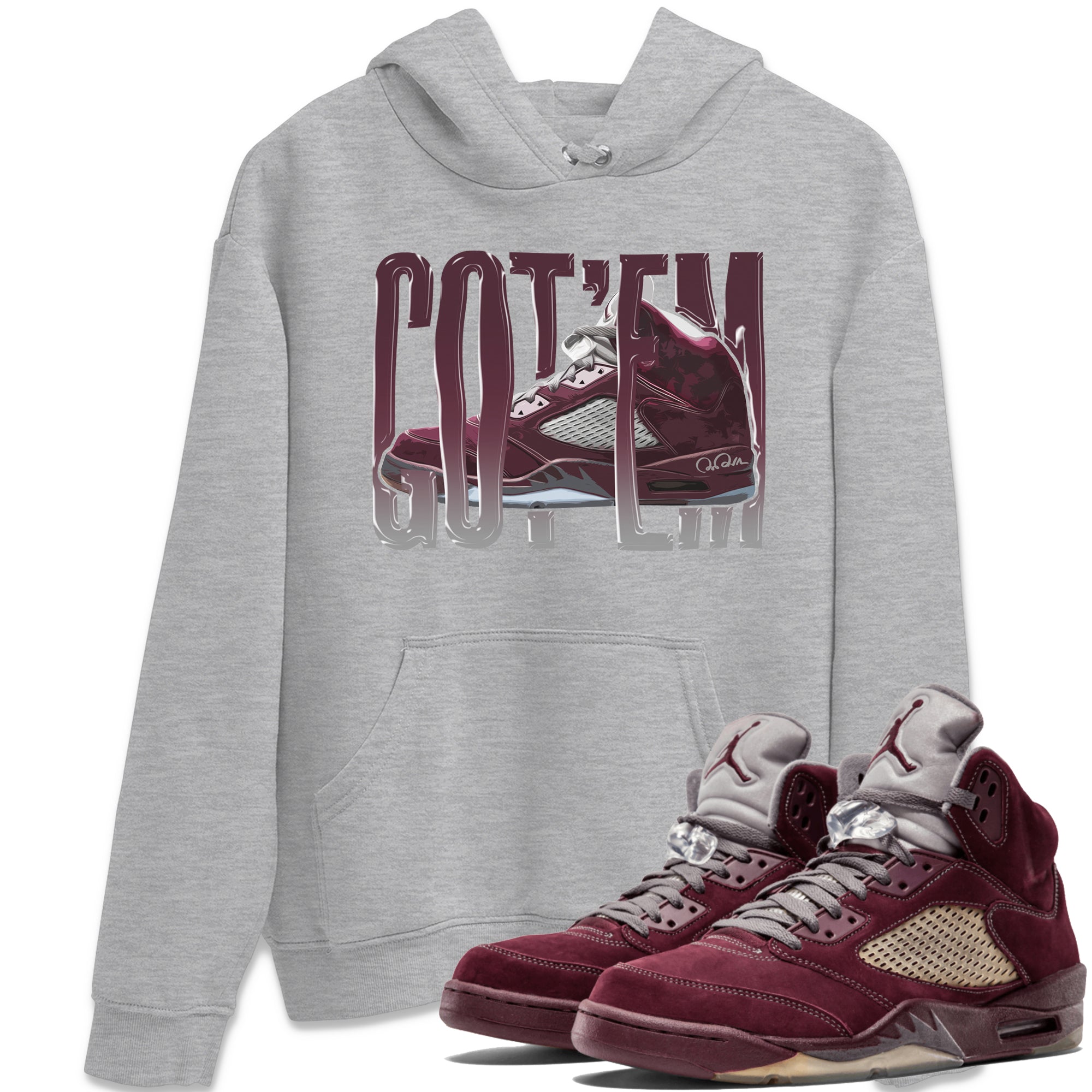 Wiggling Gotem Unisex Tops - Air Jordan 5 Burgundy