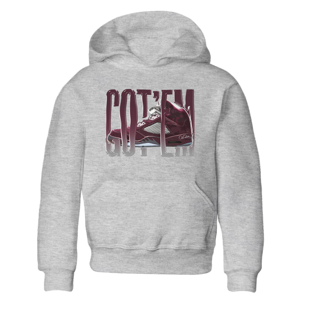 Wiggling Gotem Kids Tops - Air Jordan 5 Burgundy