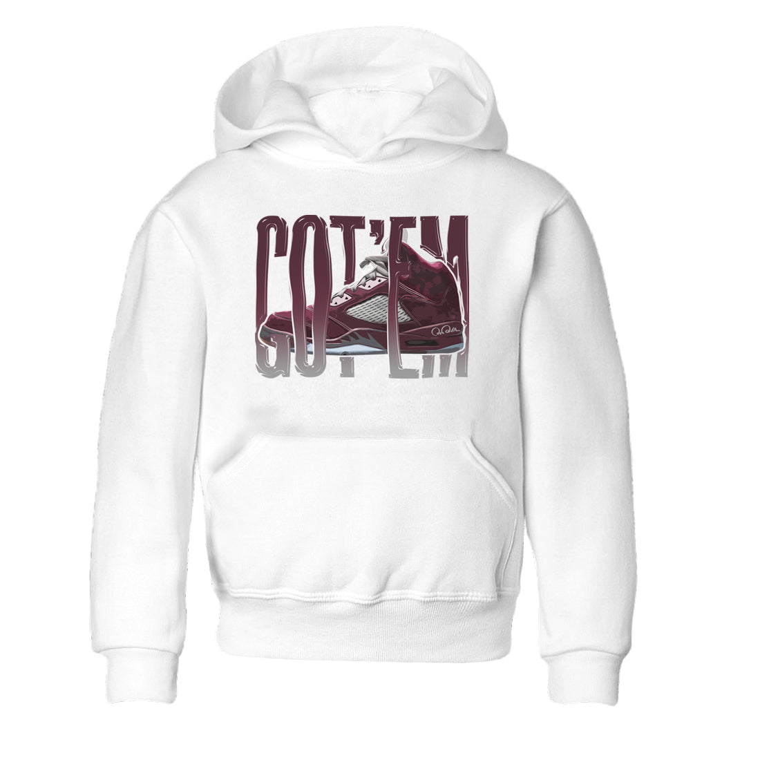 Wiggling Gotem Kids Tops - Air Jordan 5 Burgundy
