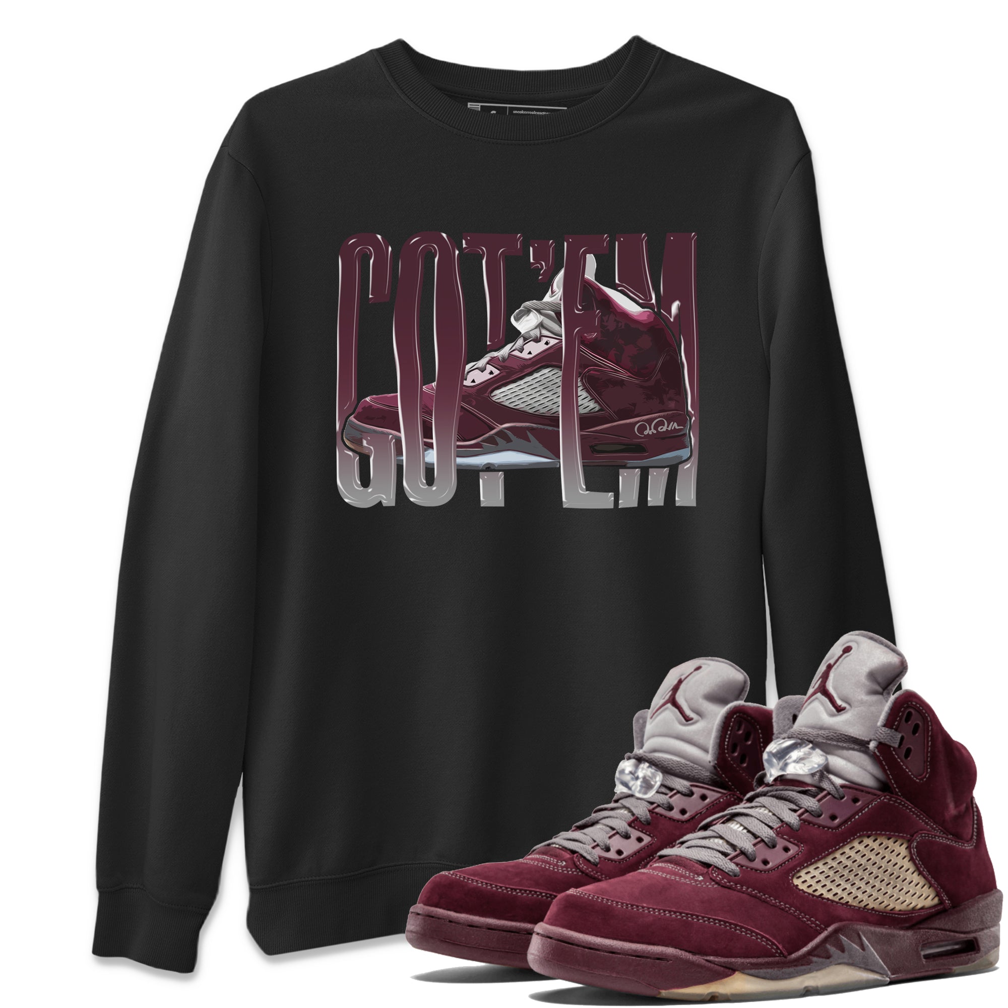 Wiggling Gotem Unisex Tops - Air Jordan 5 Burgundy