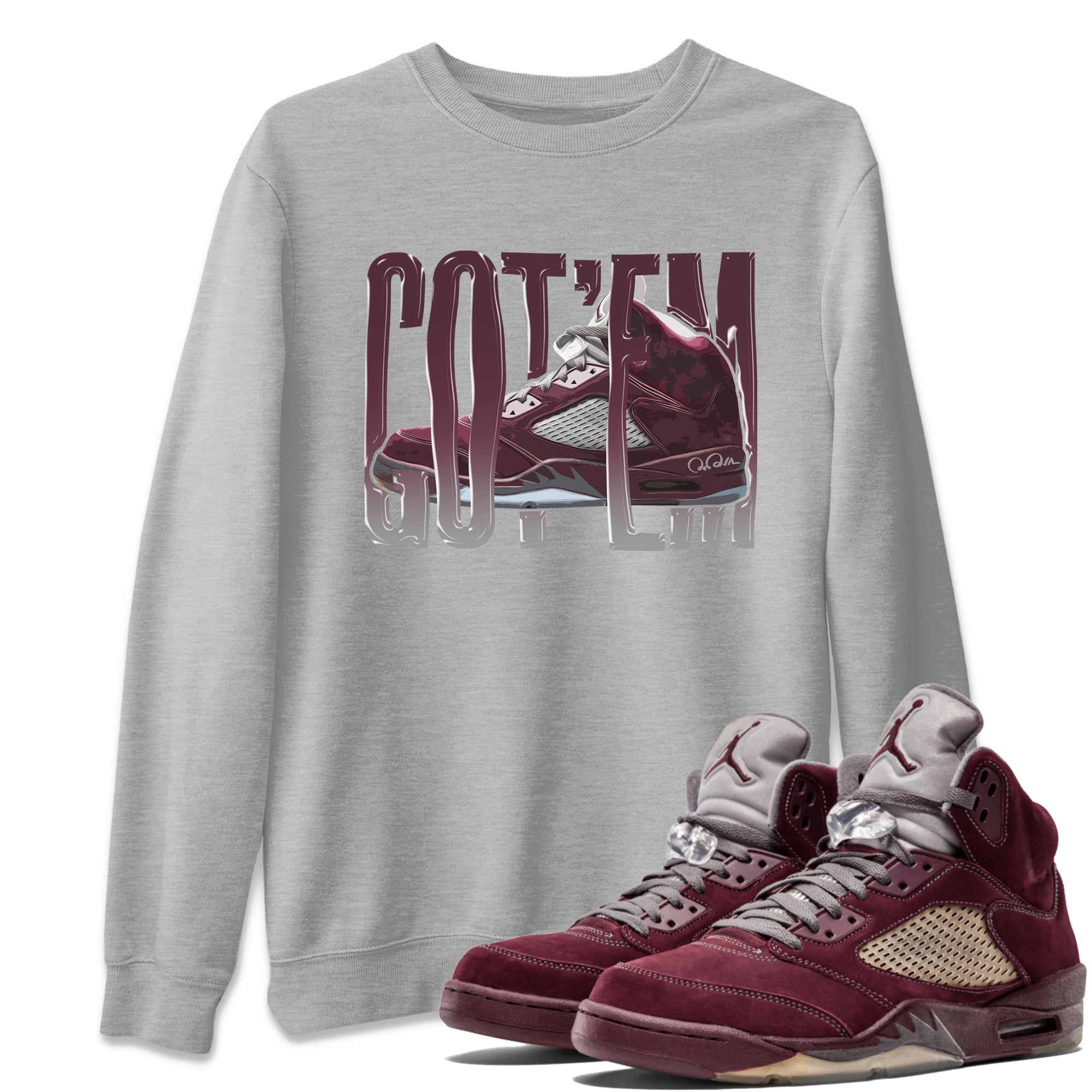 Wiggling Gotem Unisex Tops - Air Jordan 5 Burgundy