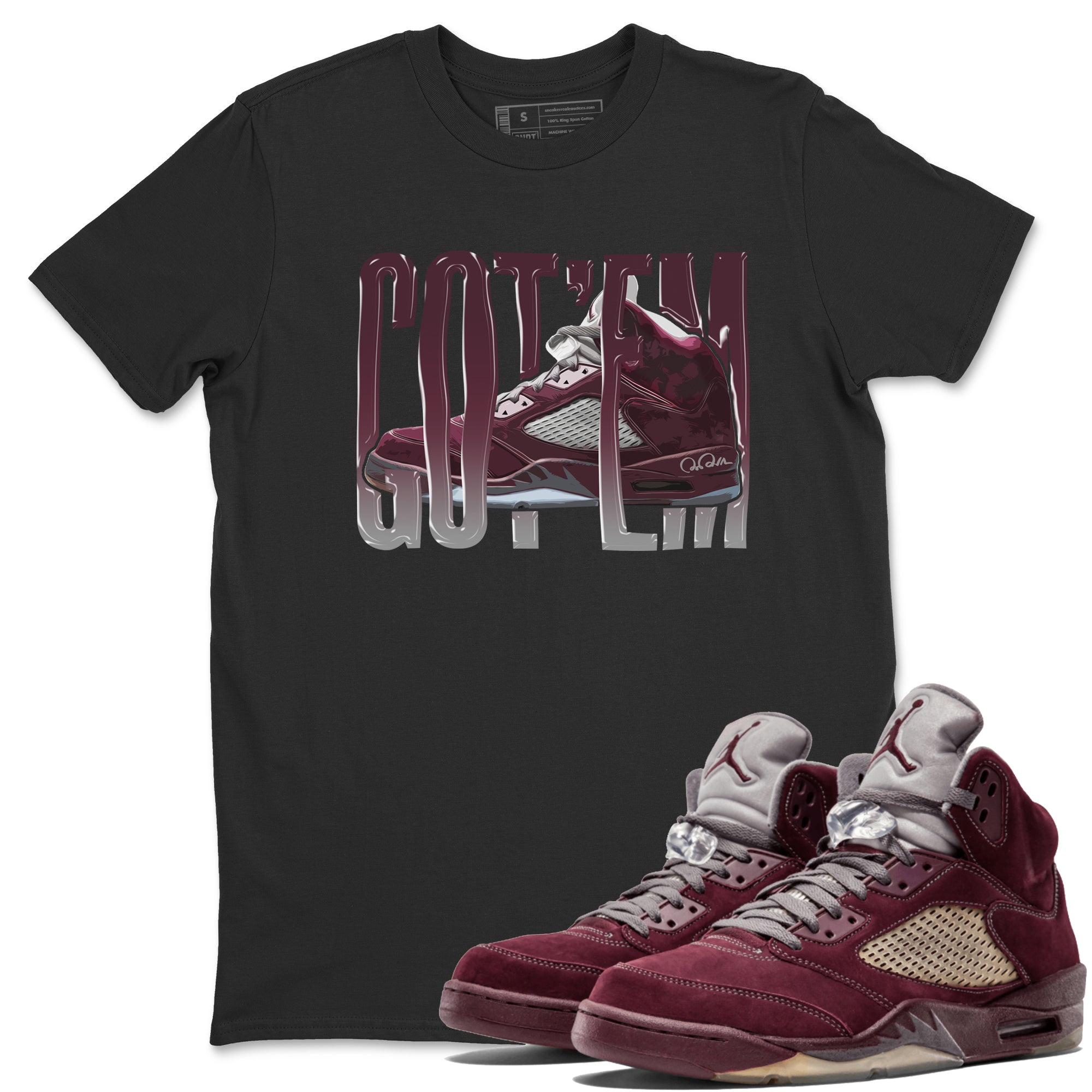 Wiggling Gotem Unisex Tops - Air Jordan 5 Burgundy