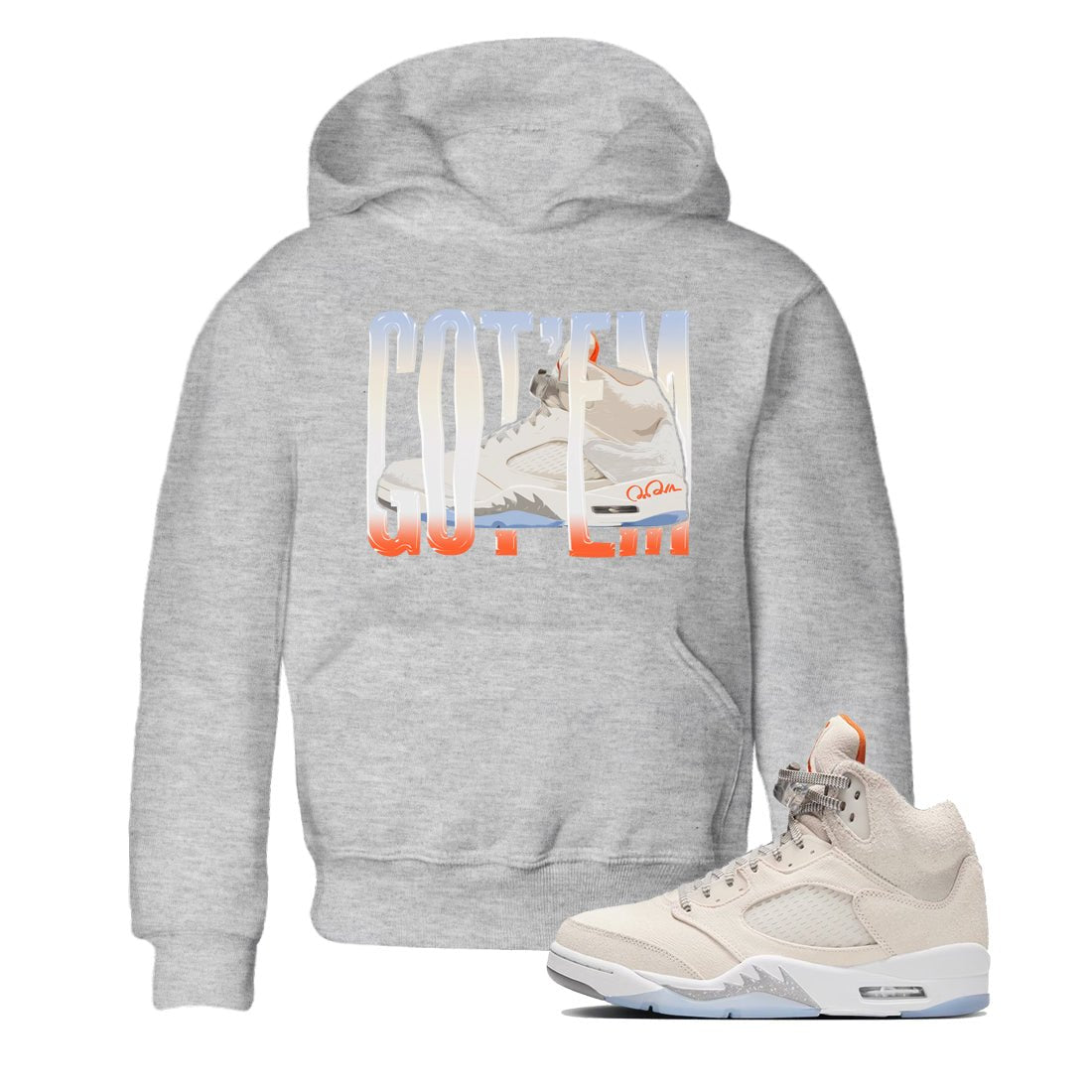 Wiggling Gotem Kids Tops - Air Jordan 5 Craft