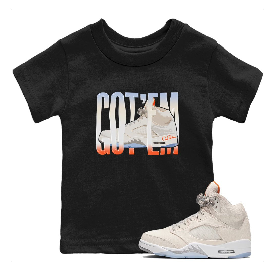 Wiggling Gotem Kids Tops - Air Jordan 5 Craft