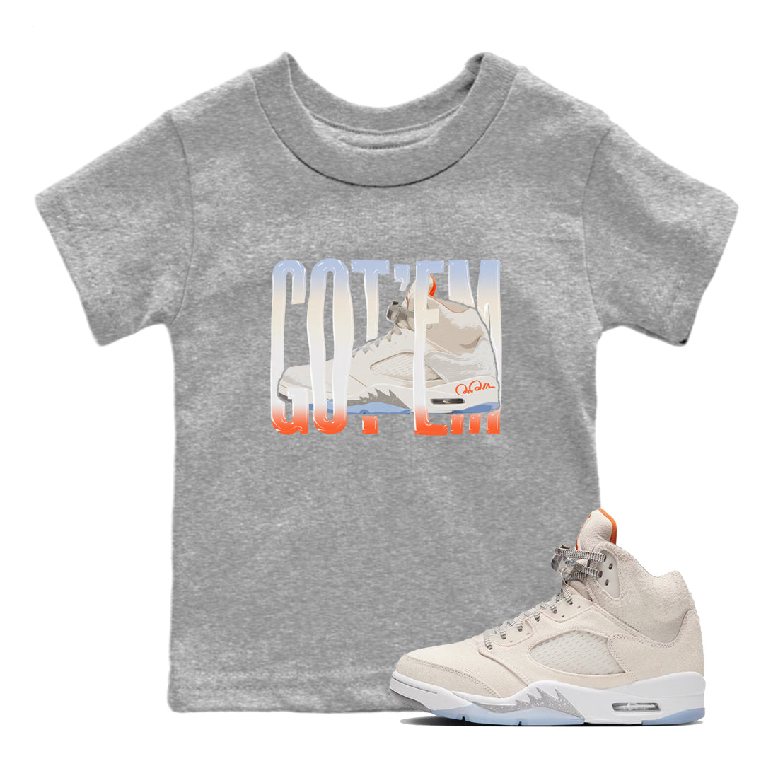 Wiggling Gotem Kids Tops - Air Jordan 5 Craft