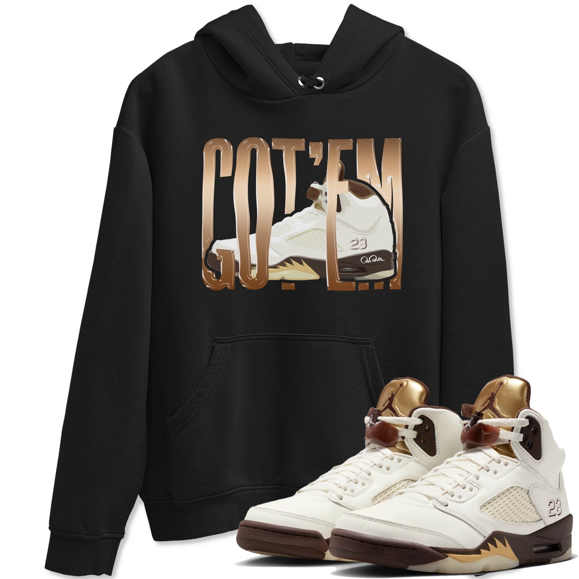 Wiggling Gotem snkmatch Tees - Air Jordan 5 Golden Ticket