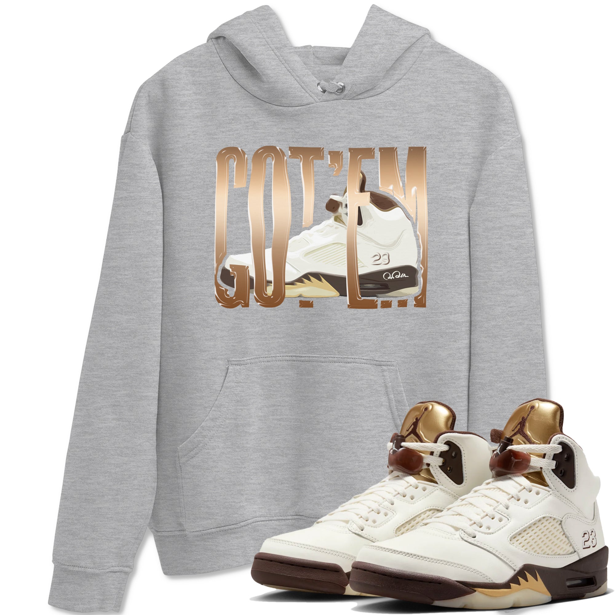 Wiggling Gotem snkmatch Tees - Air Jordan 5 Golden Ticket
