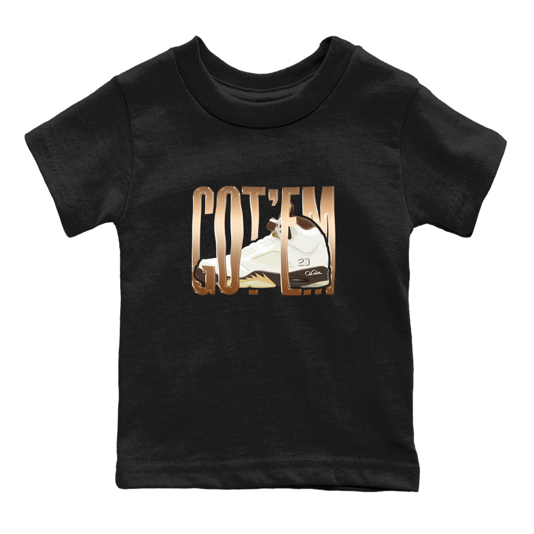 Wiggling Gotem snkmatch Tees Kids - Air Jordan 5 Golden Ticket