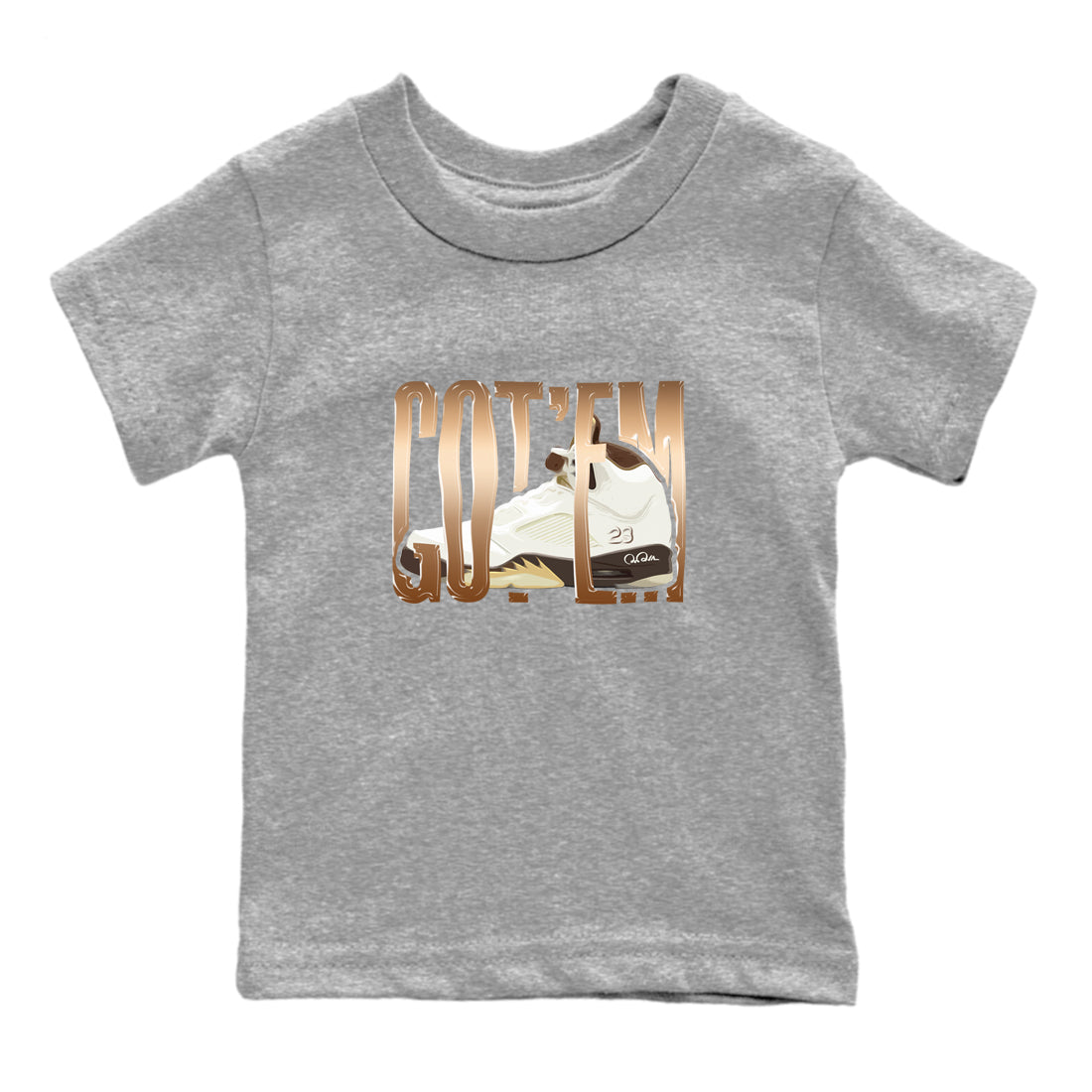 Wiggling Gotem snkmatch Tees Kids - Air Jordan 5 Golden Ticket