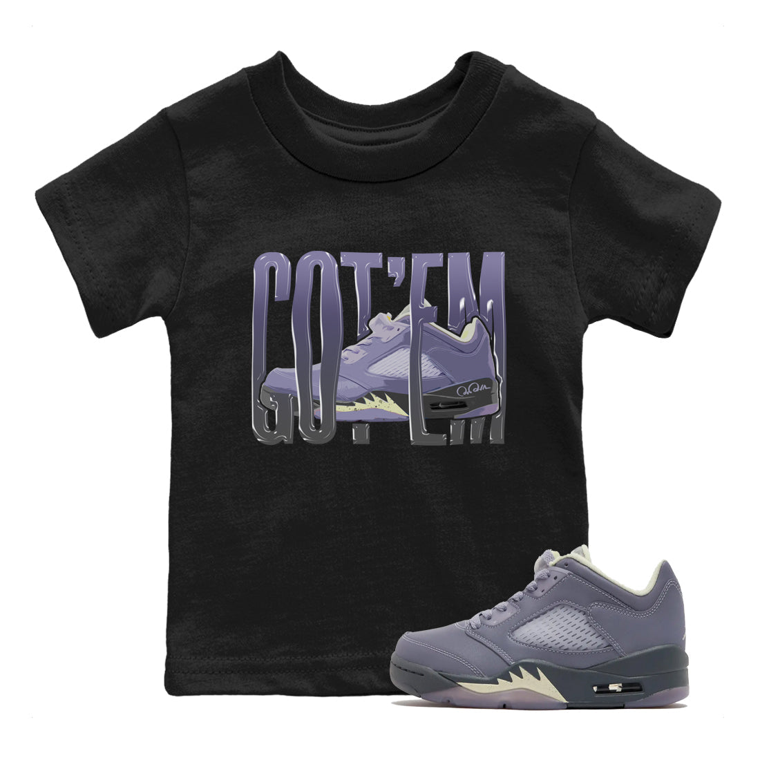 Wiggling Gotem Kids Tops - Air Jordan 5 Indigo Haze