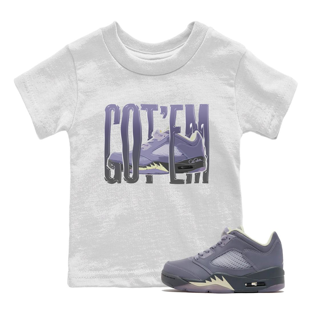 Wiggling Gotem Kids Tops - Air Jordan 5 Indigo Haze