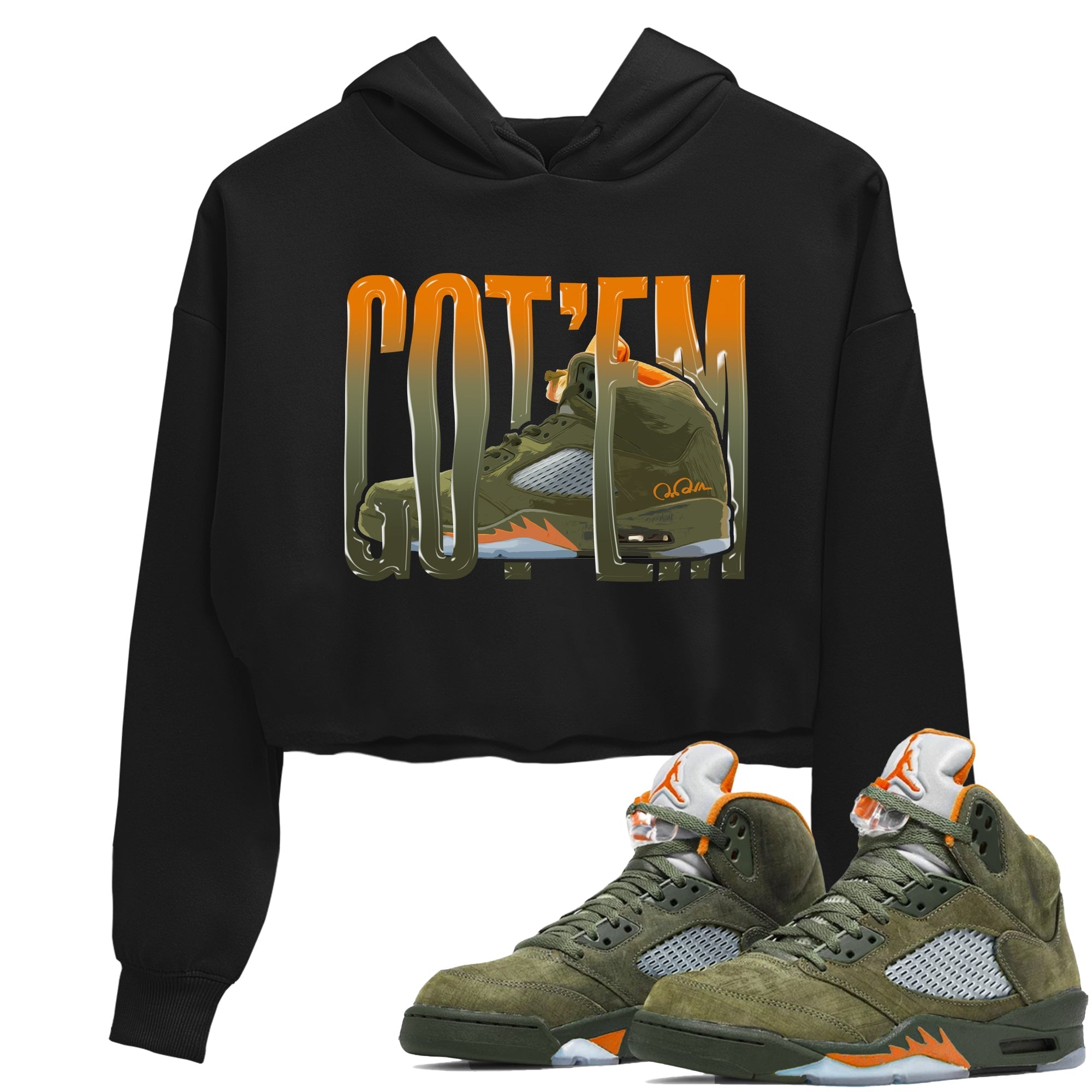 Wiggling Gotem snkmatch Women's Top - Air Jordan 5 Olive