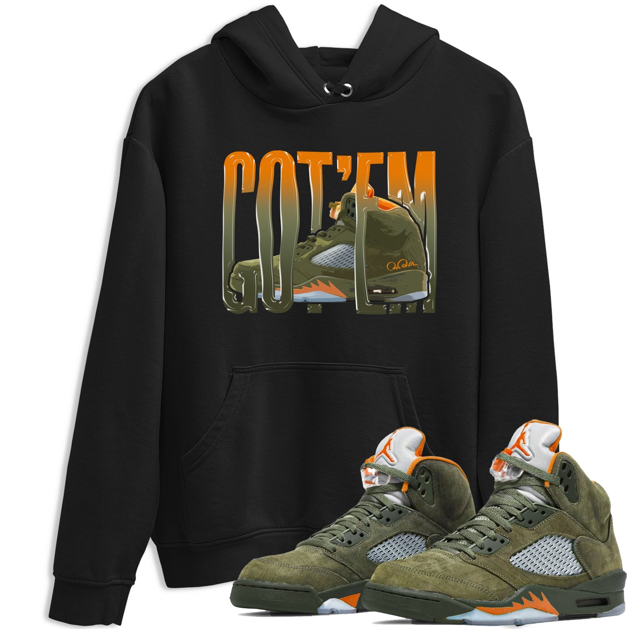 Wiggling Gotem snkmatch Tees - Air Jordan 5 Olive