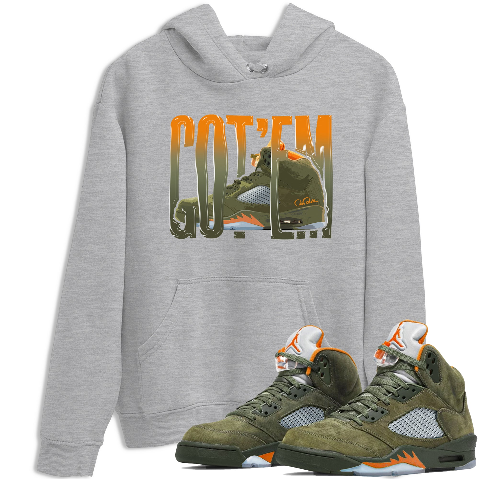 Wiggling Gotem snkmatch Tees - Air Jordan 5 Olive