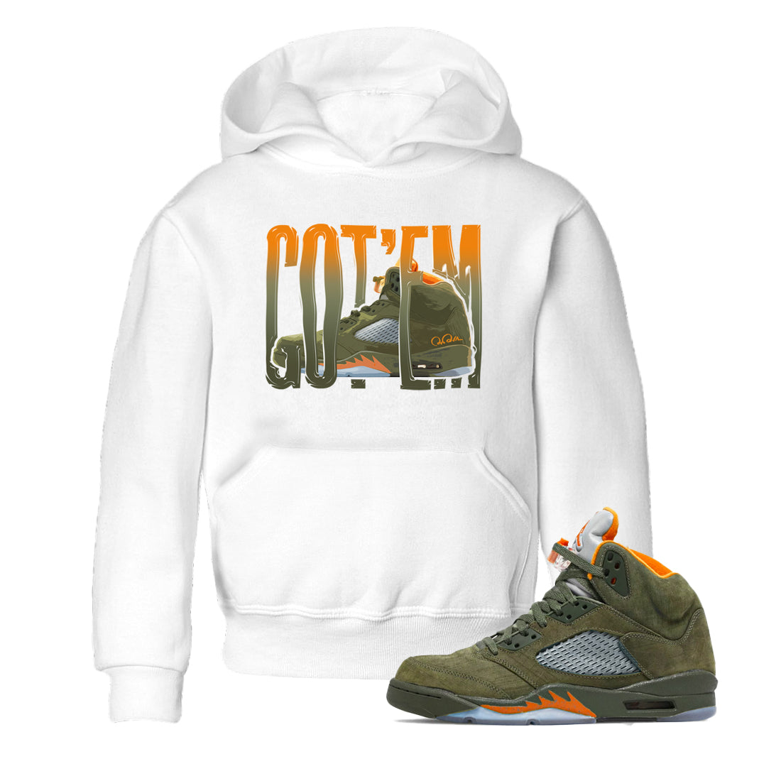 Wiggling Gotem snkmatch Tees Kids - Air Jordan 5 Olive