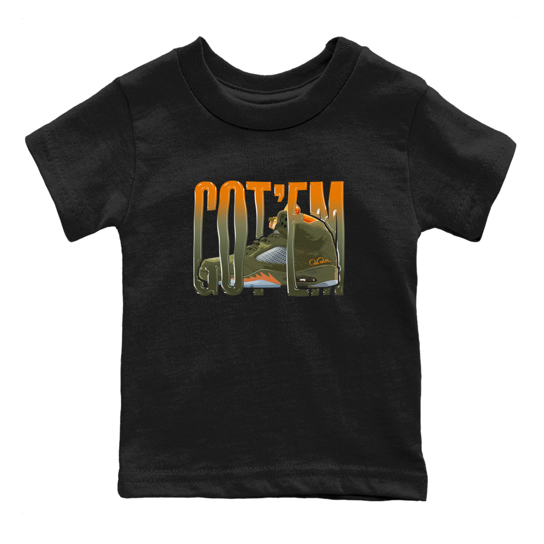 Wiggling Gotem snkmatch Tees Kids - Air Jordan 5 Olive