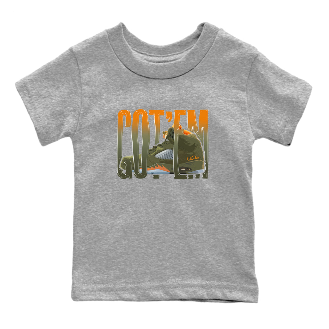 Wiggling Gotem snkmatch Tees Kids - Air Jordan 5 Olive