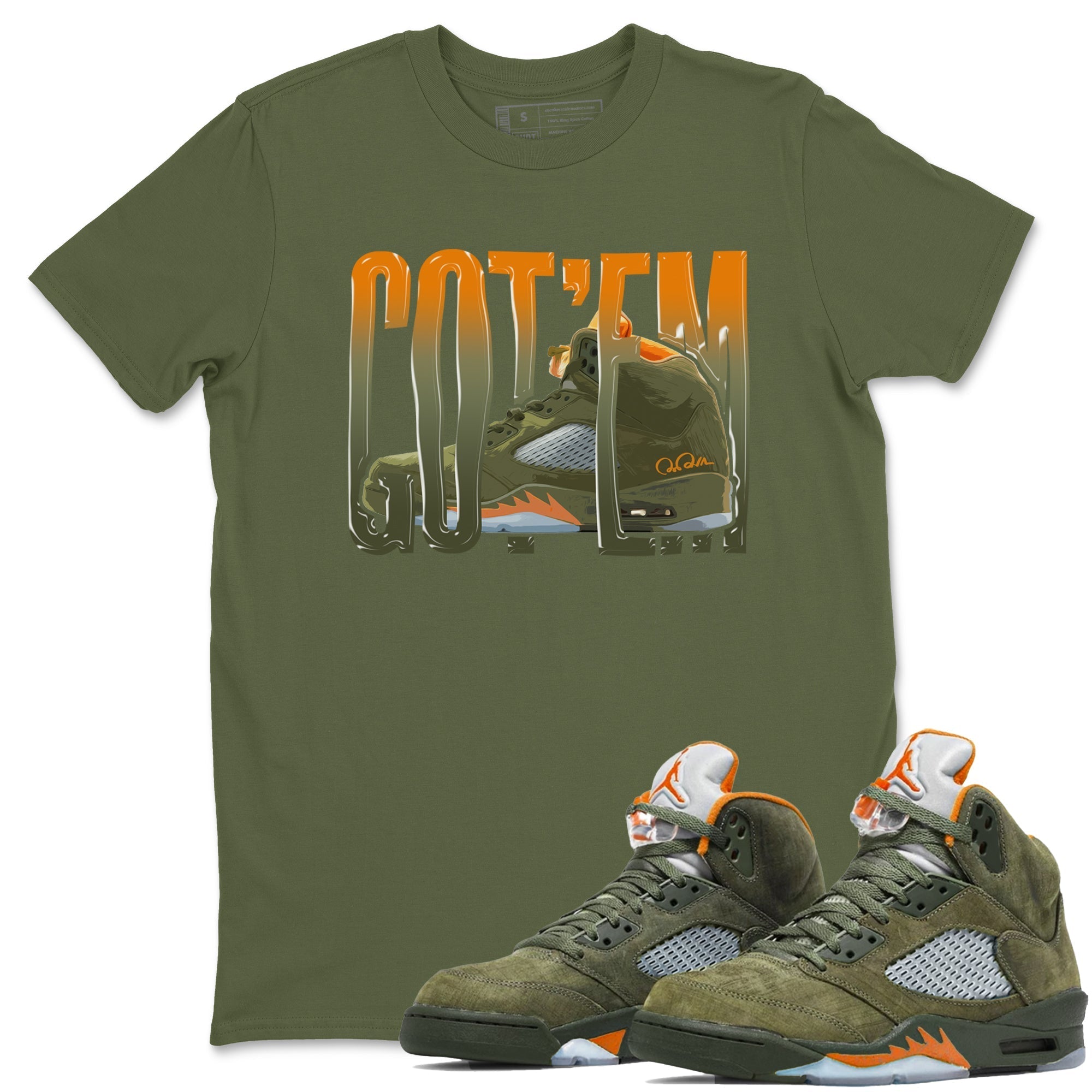 Wiggling Gotem snkmatch Tees - Air Jordan 5 Olive