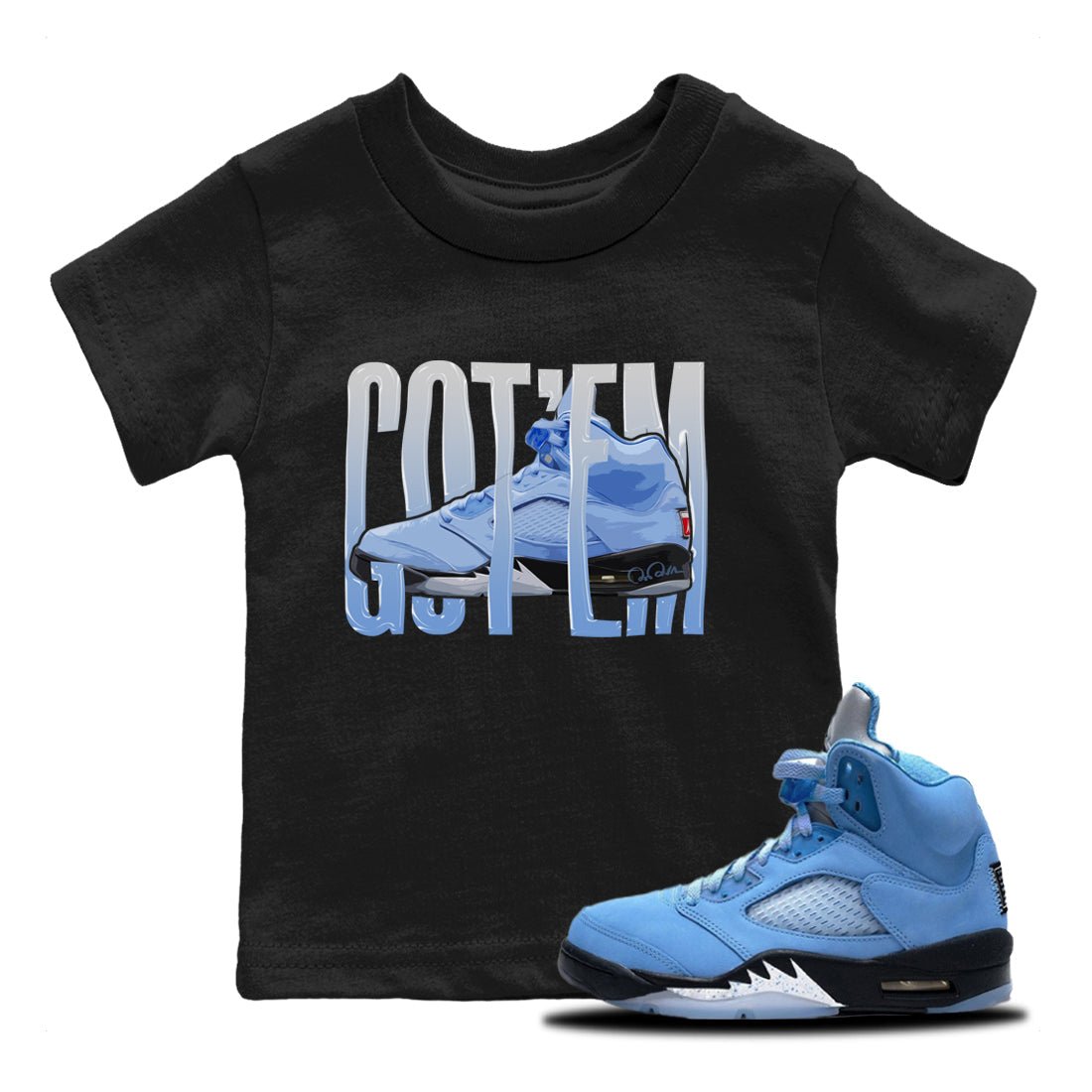 Wiggling Gotem Kids Tops - Air Jordan 5 UNC