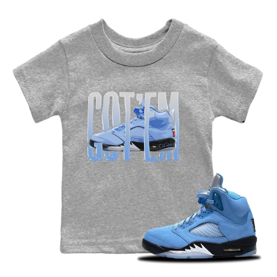 Wiggling Gotem Kids Tops - Air Jordan 5 UNC