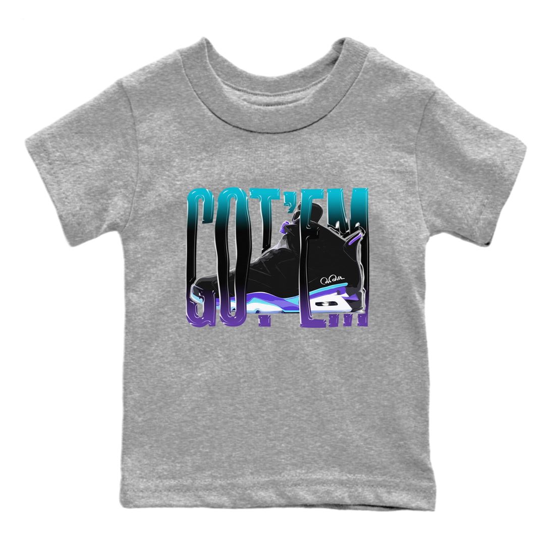 Wiggling Gotem Kids Tops - Air Jordan 6 Aqua
