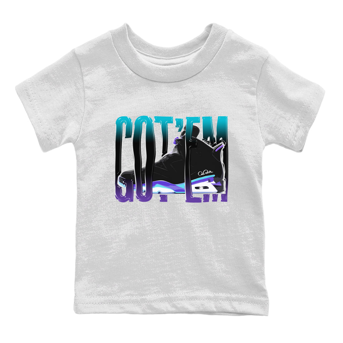 Wiggling Gotem Kids Tops - Air Jordan 6 Aqua