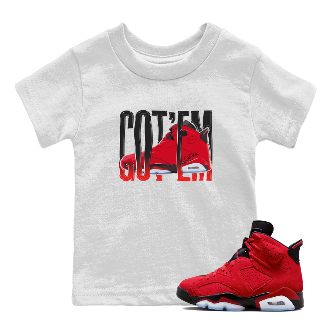 Wiggling Gotem Kids Tops - Air Jordan 6 Toro Bravo