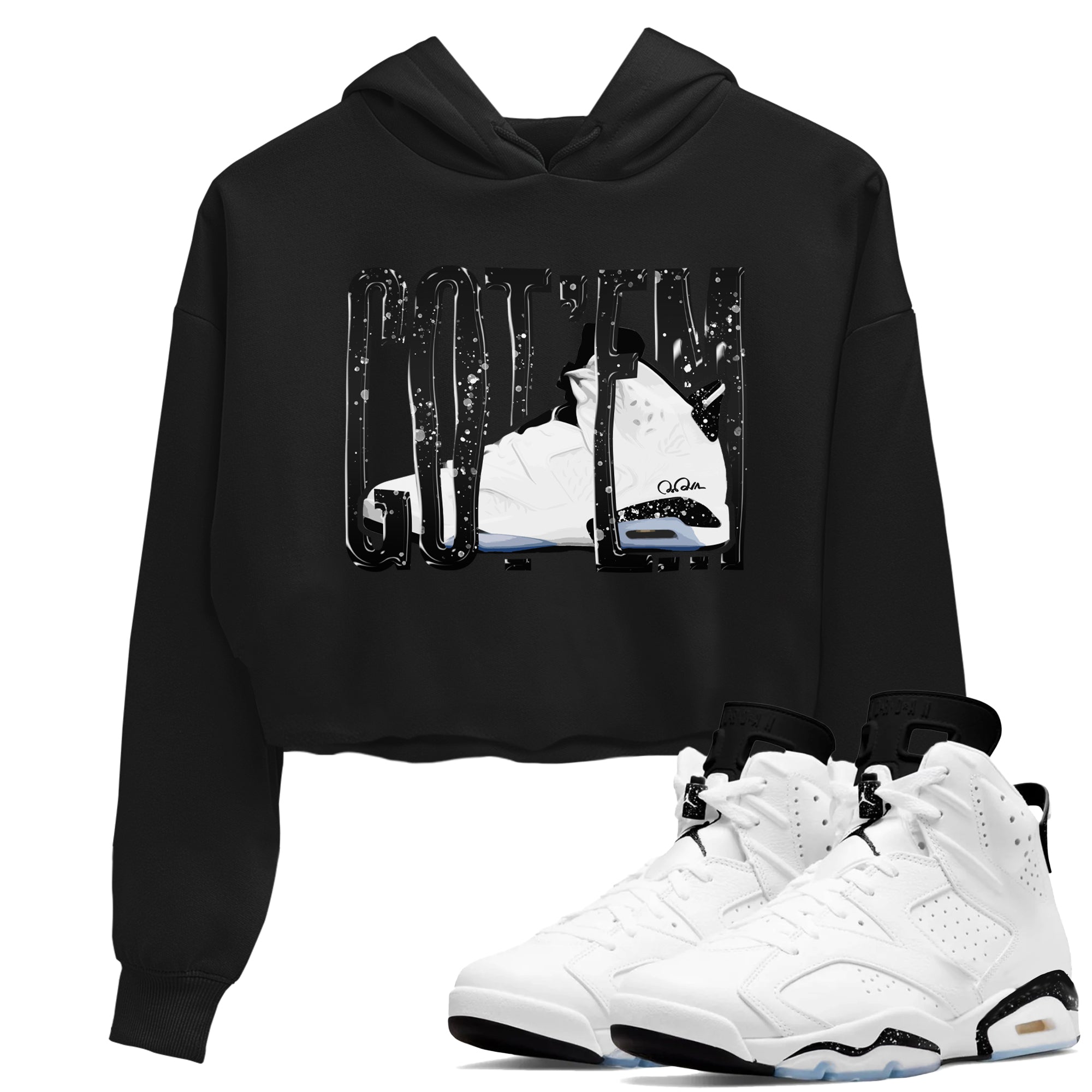 Wiggling Gotem snkmatch Women's Top - Air Jordan 6 White Black