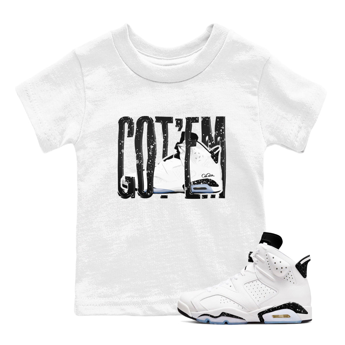 Wiggling Gotem snkmatch Tees Kids - Air Jordan 6 White Black
