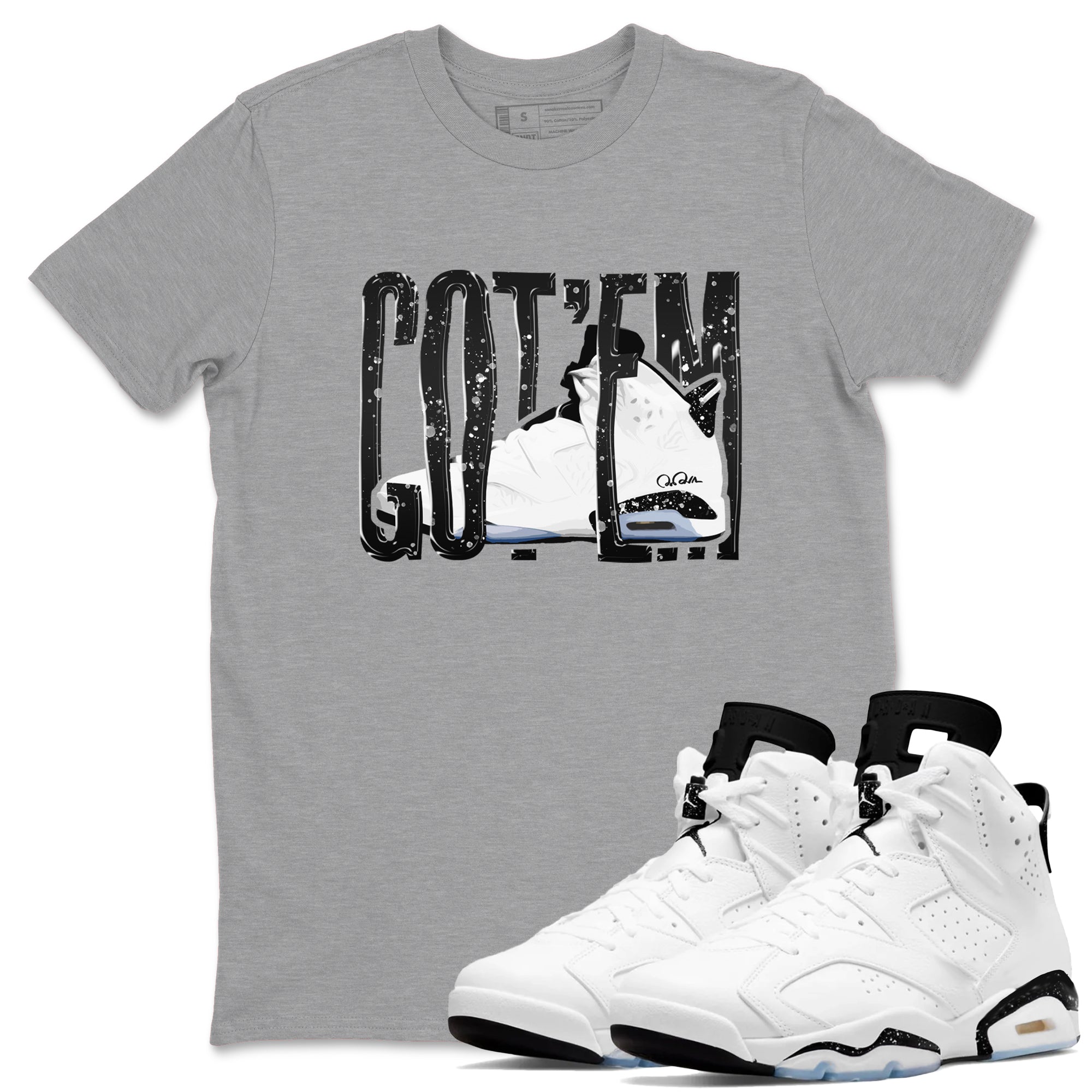 Wiggling Gotem snkmatch Tees - Air Jordan 6 White Black