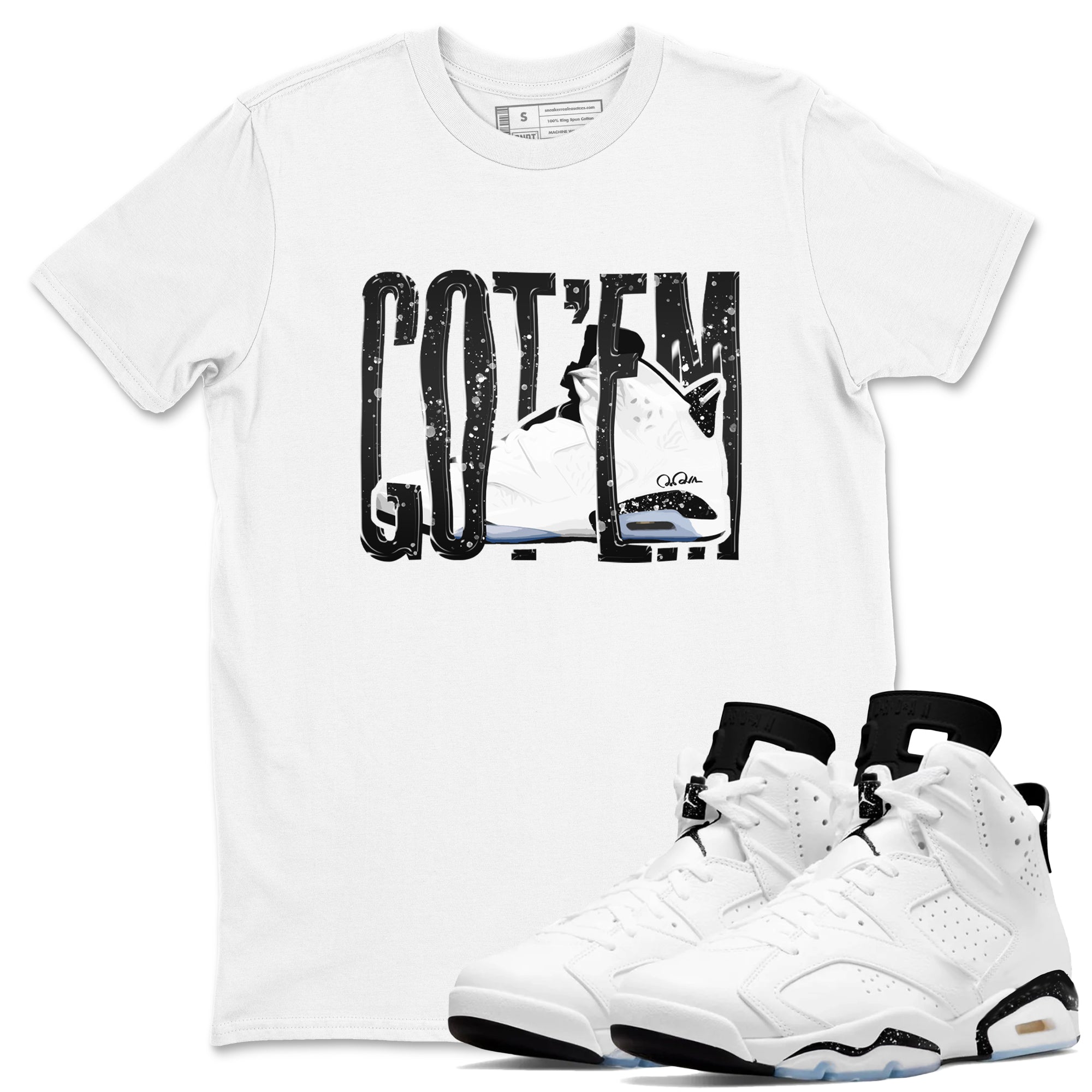 Wiggling Gotem snkmatch Tees - Air Jordan 6 White Black