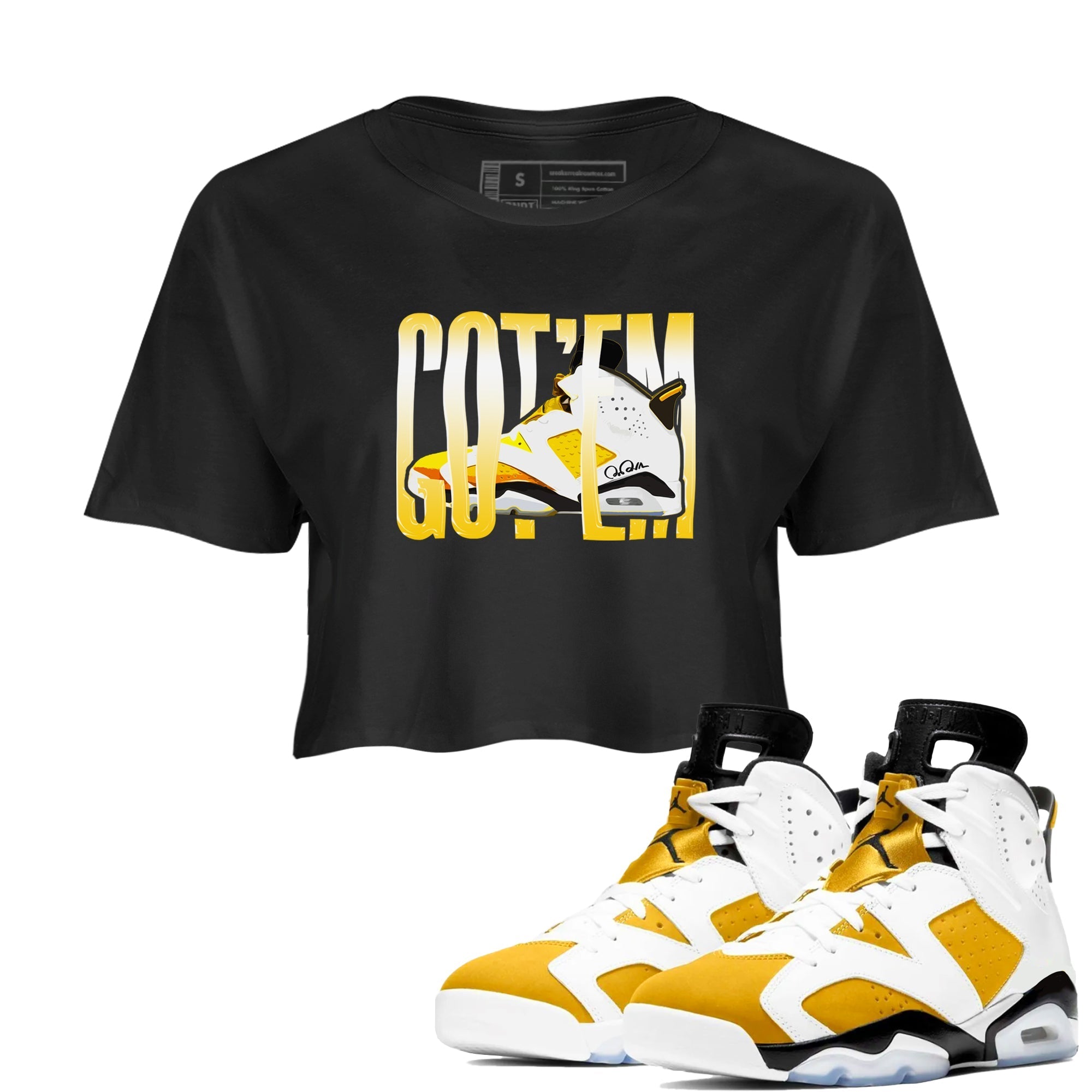 Wiggling Gotem snkmatch Women's Top - Air Jordan 6 Yellow Ochre