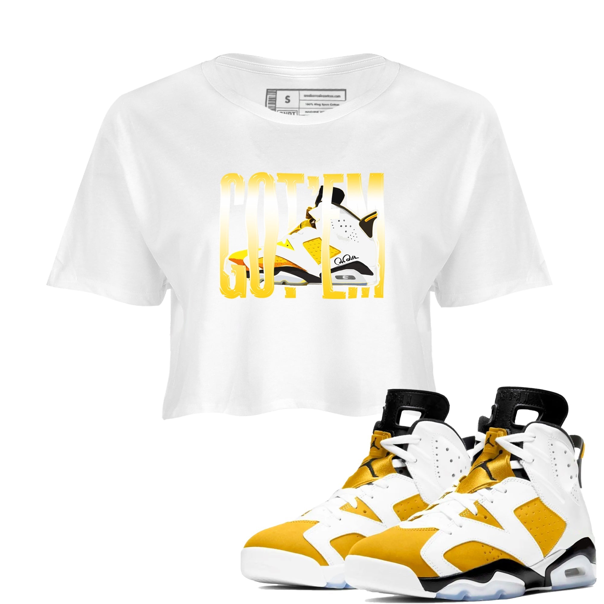 Wiggling Gotem snkmatch Women's Top - Air Jordan 6 Yellow Ochre