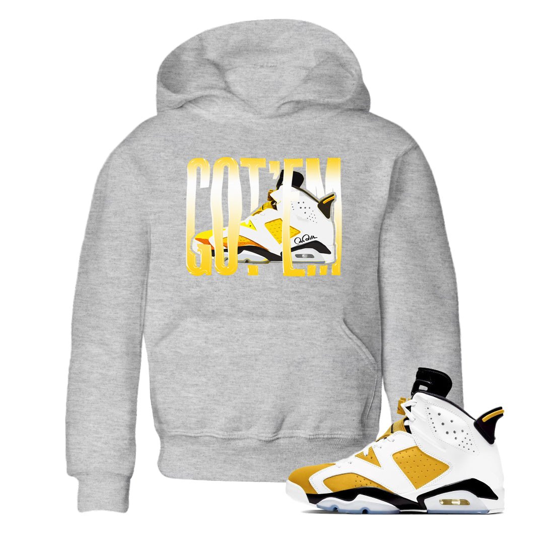 Wiggling Gotem snkmatch Tee Kids - Air Jordan 6 Yellow Ochre