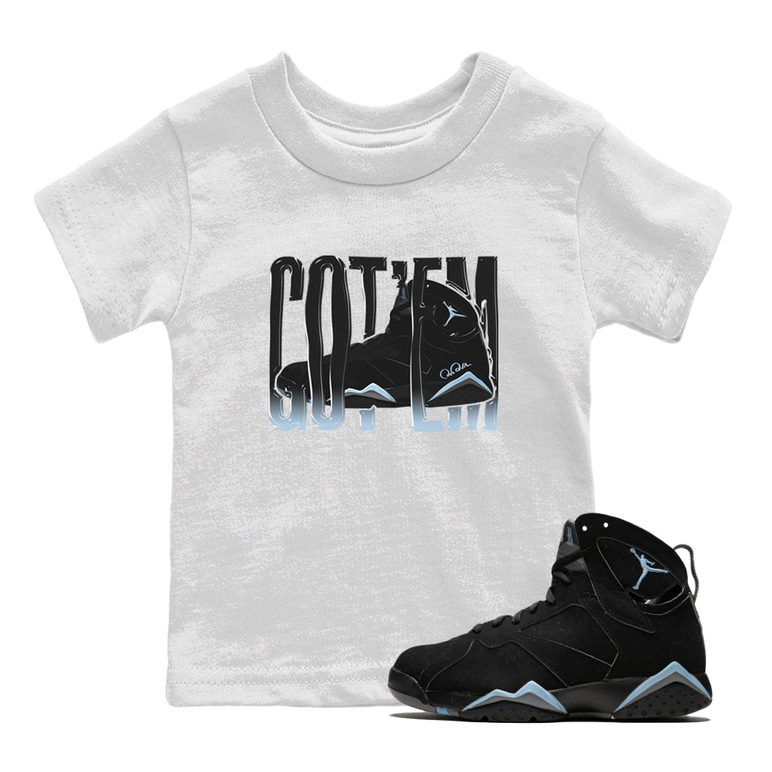 Wiggling Gotem Kids Tops - Air Jordan 7 Chambray