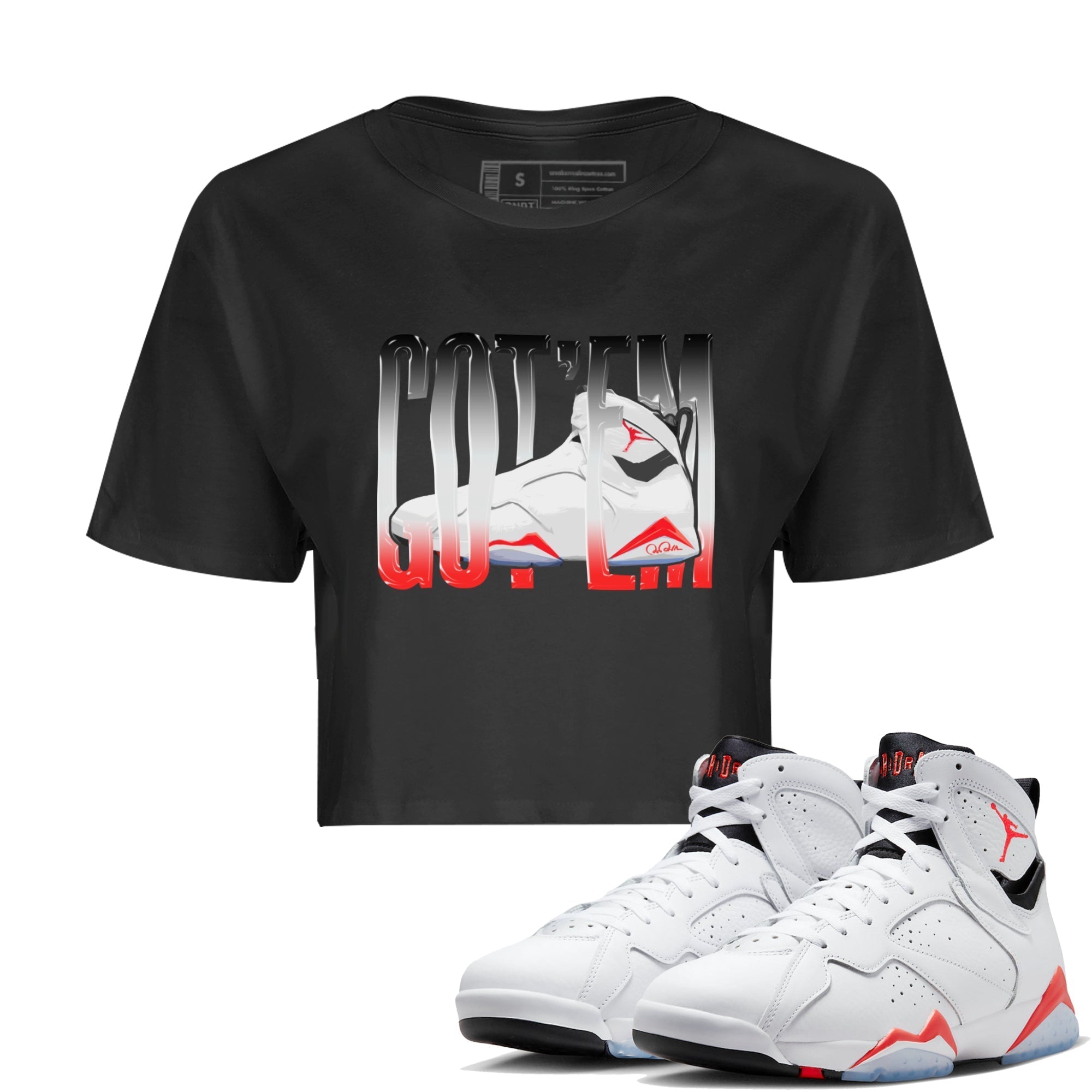 Wiggling Gotem Women's Tops - Air Jordan 7 White Infrared