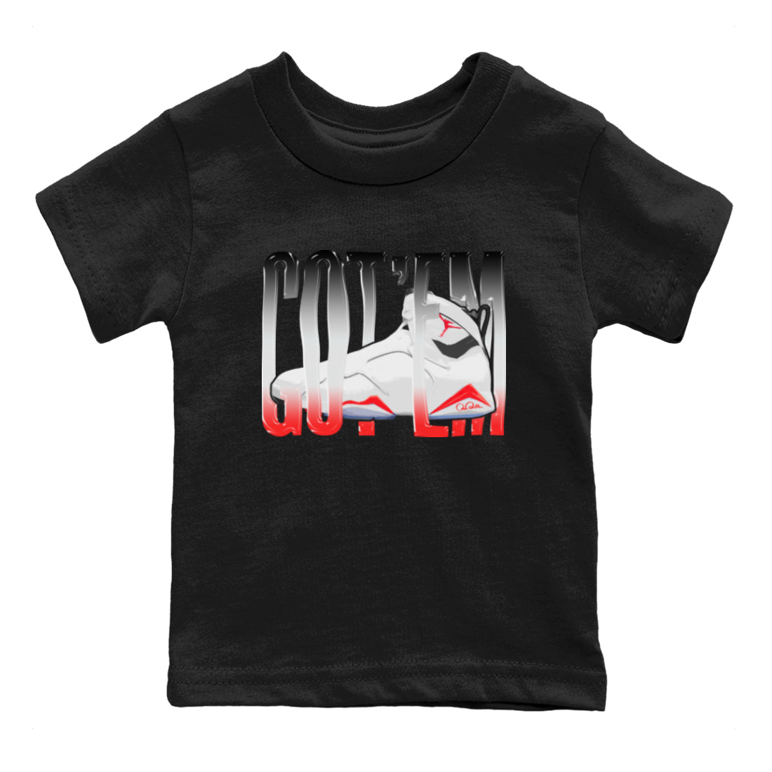 Wiggling Gotem Kids Tops - Air Jordan 7 White Infrared