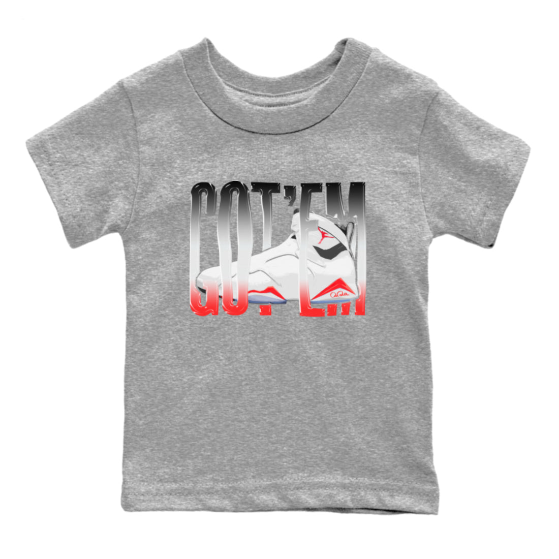 Wiggling Gotem Kids Tops - Air Jordan 7 White Infrared