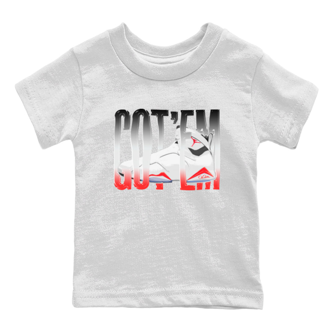 Wiggling Gotem Kids Tops - Air Jordan 7 White Infrared
