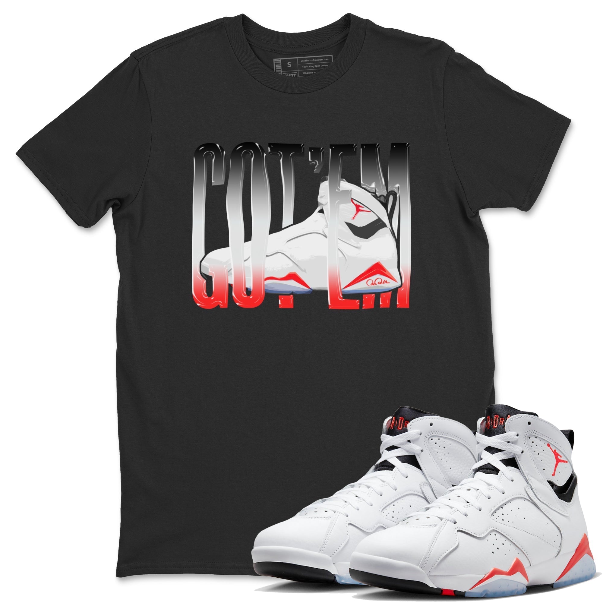 Wiggling Gotem Unisex Tops - Air Jordan 7 White Infrared