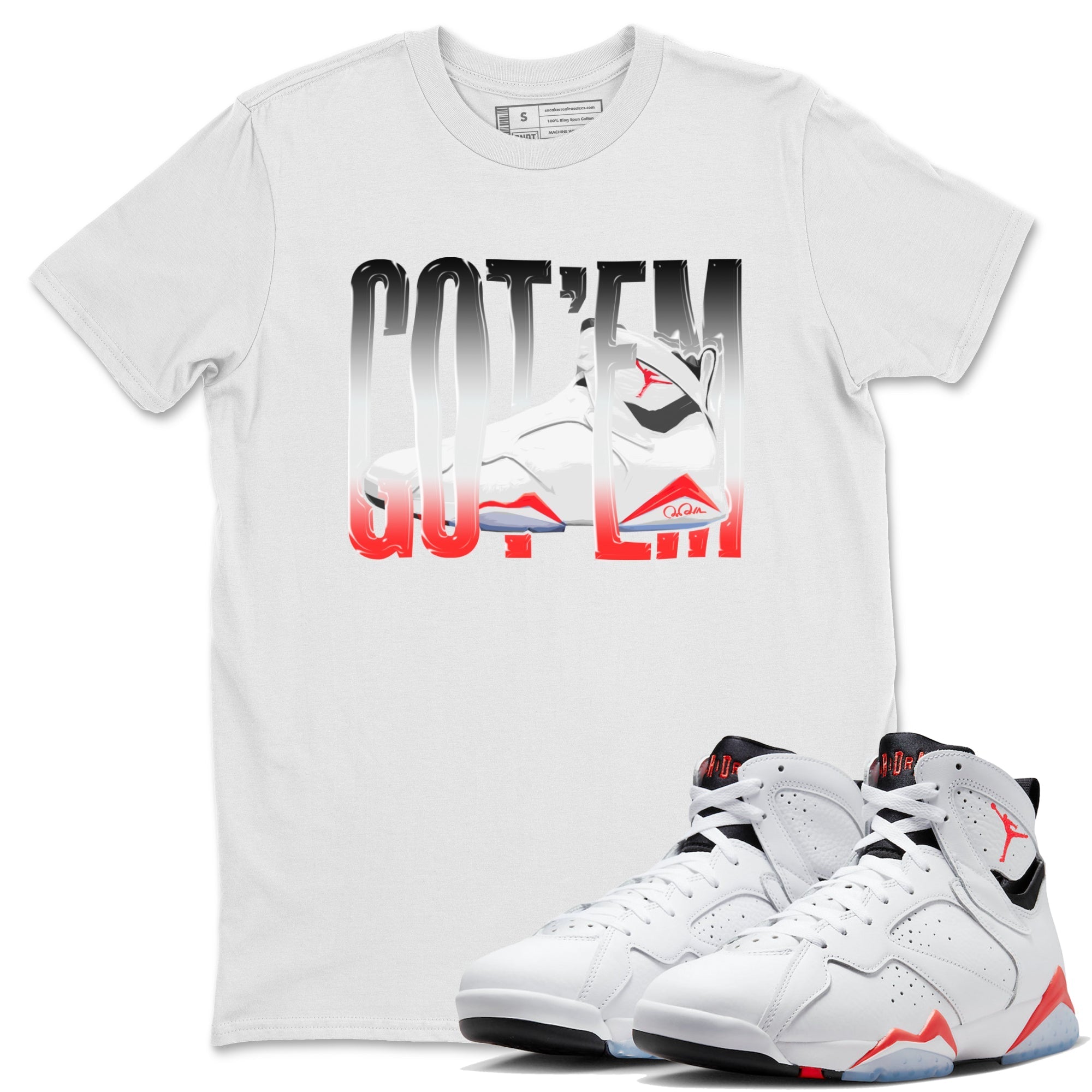 Wiggling Gotem Unisex Tops - Air Jordan 7 White Infrared