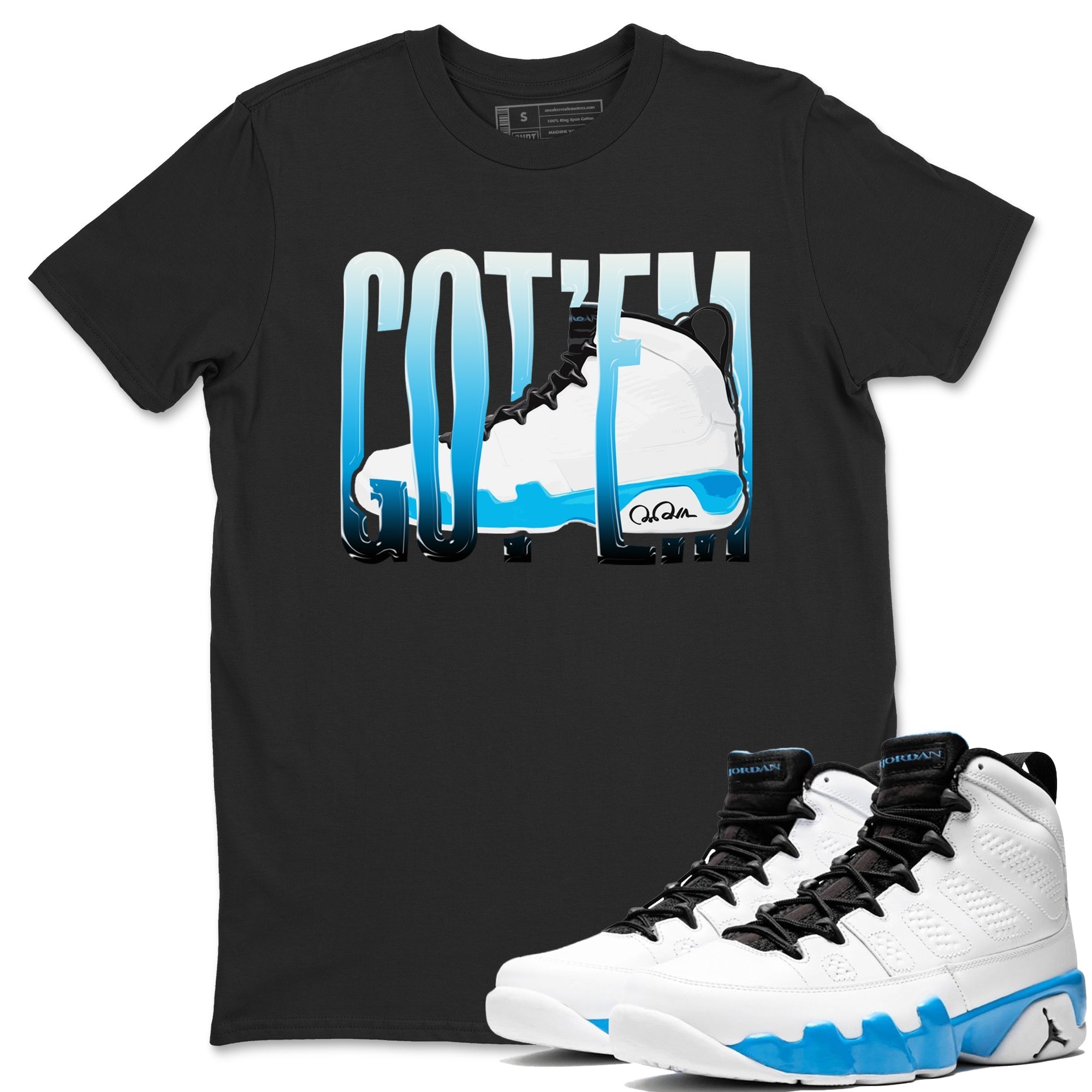 Wiggling Gotem snkmatch Tees - Air Jordan 9 Powder Blue
