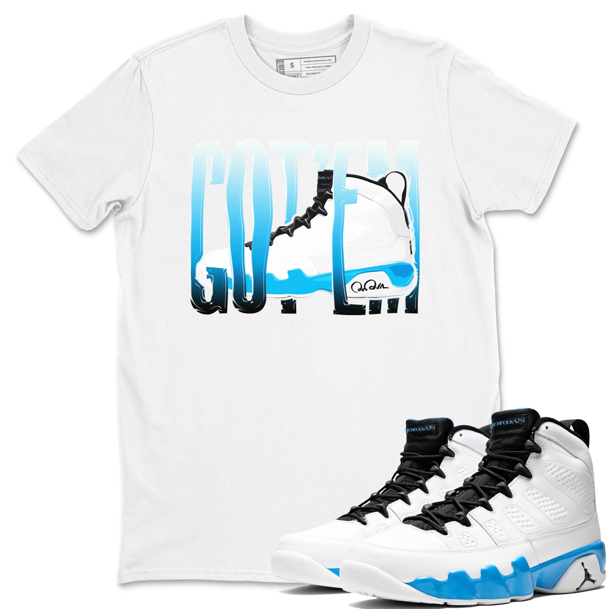 Wiggling Gotem snkmatch Tees - Air Jordan 9 Powder Blue