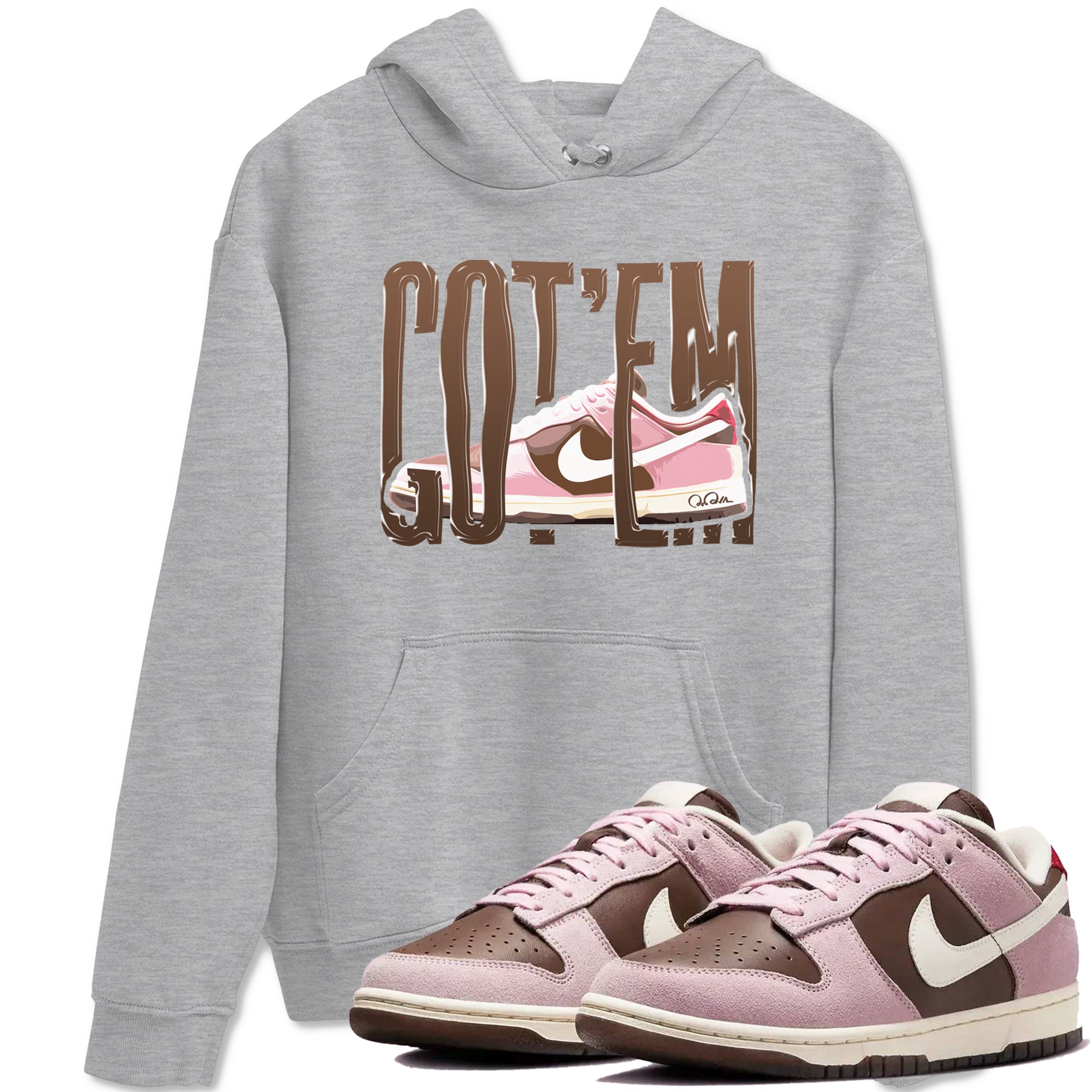 Wiggling Gotem snkmatch Tees - Dunk Cacao Wow And Pink Foam