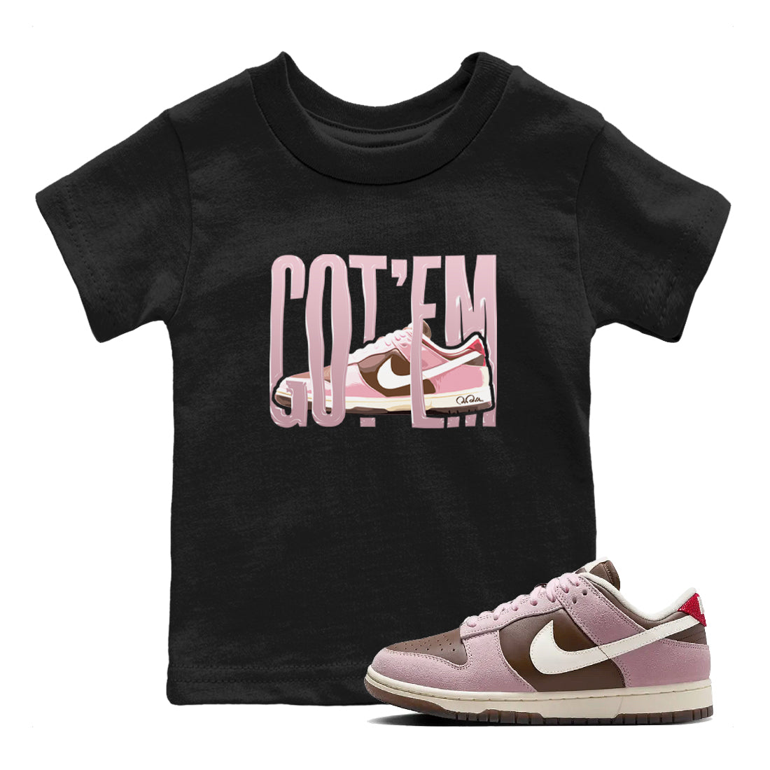 Wiggling Gotem snkmatch Tees Kids - Dunk Cacao Wow And Pink Foam