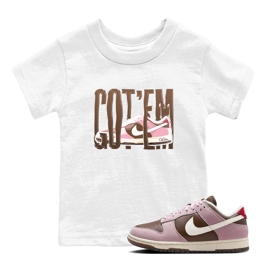 Wiggling Gotem snkmatch Tees Kids - Dunk Cacao Wow And Pink Foam