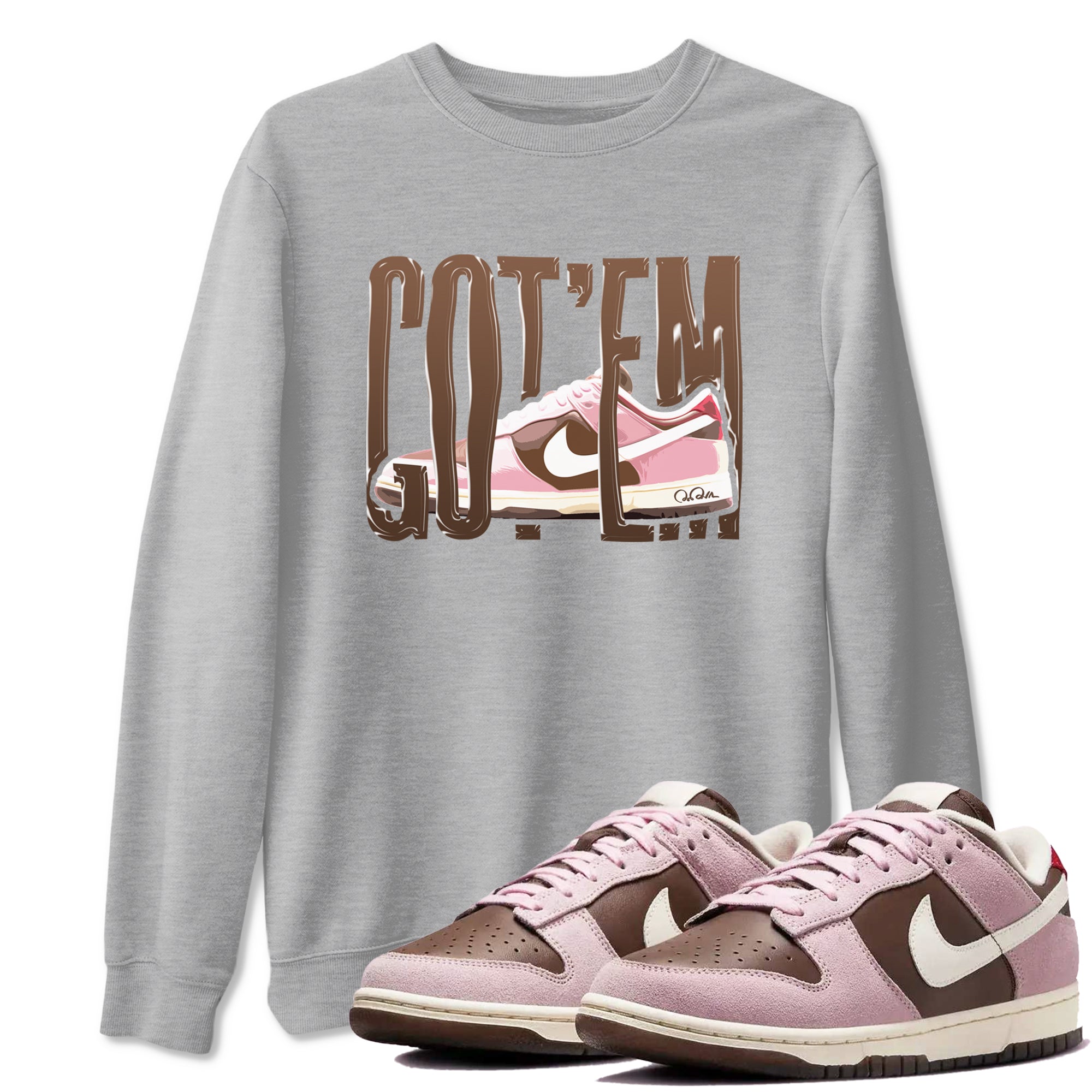 Wiggling Gotem snkmatch Tees - Dunk Cacao Wow And Pink Foam